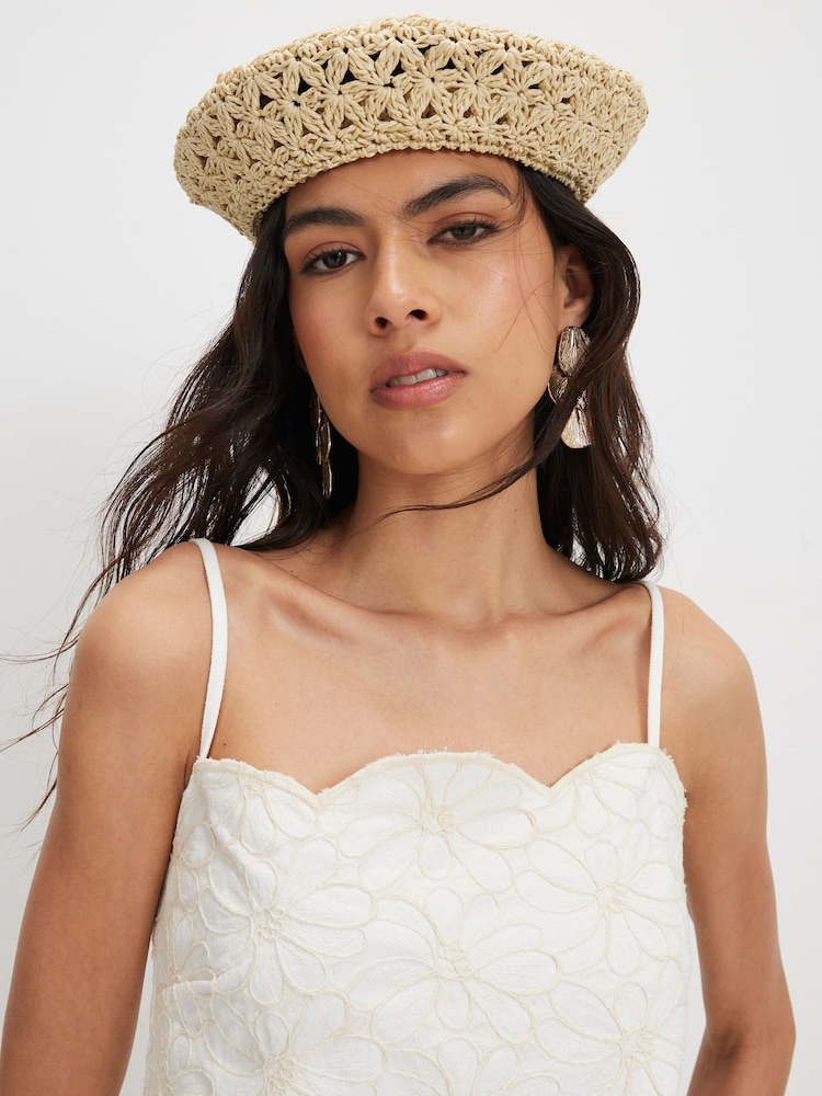 River Island White Embroidered Denim Mini Dress - Image 4 of 4