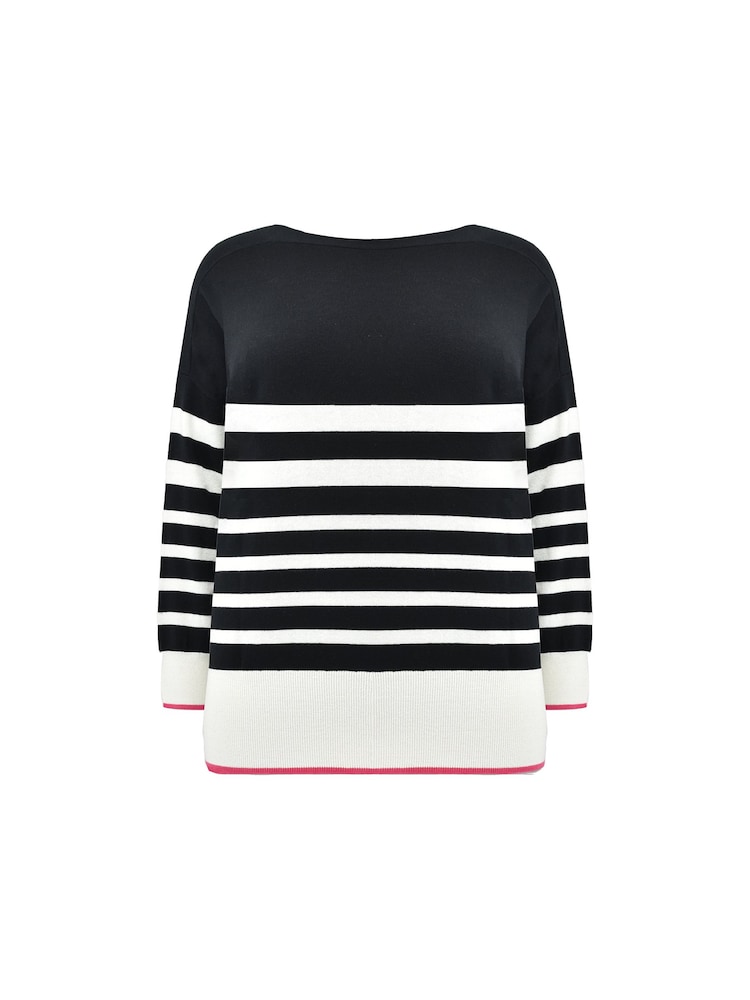 Live Unlimited Black Curve Stripe Jumper with Tipping - Image 5 of 5
