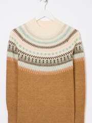FatFace Brown Bea Yoke Fairisle Jumper - Image 7 of 7