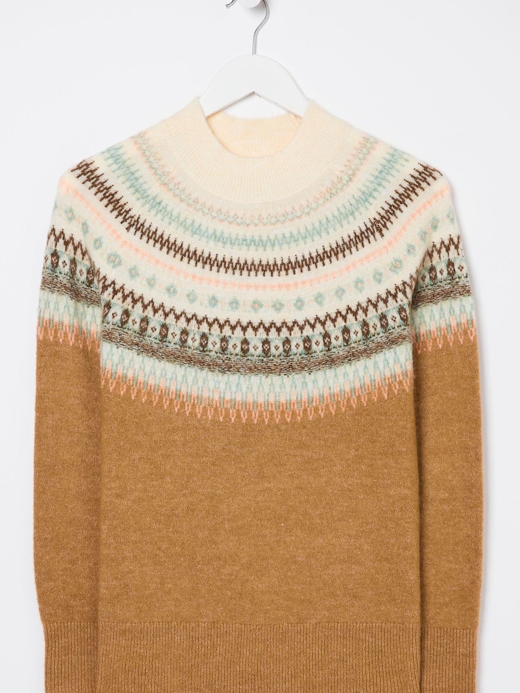 FatFace Brown Bea Yoke Fairisle Jumper - Image 7 of 7