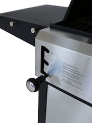 Charles Bentley Silver 2+1 Burner Gas Grill & Charcoal Grill BBQ In Stain - Image 6 of 6