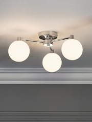 Chrome Pasadena 3 Light Flush Ceiling Light - Image 1 of 8