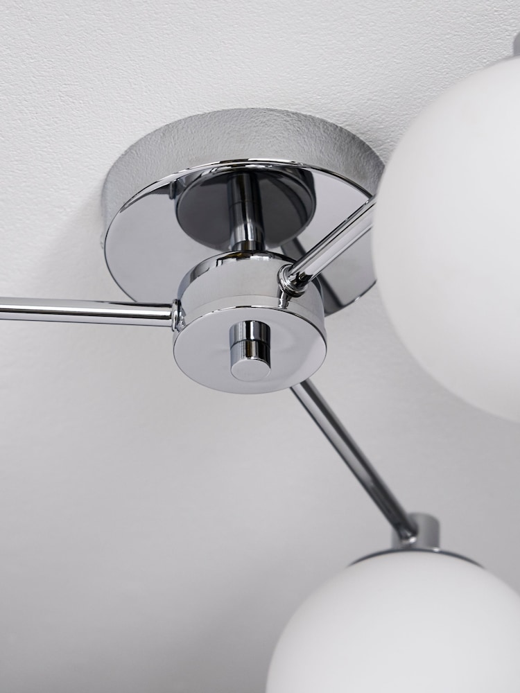Chrome Pasadena 3 Light Flush Ceiling Light - Image 5 of 5 Chrome Pasadena 3 Light Flush Ceiling Light - Image 5 of 5