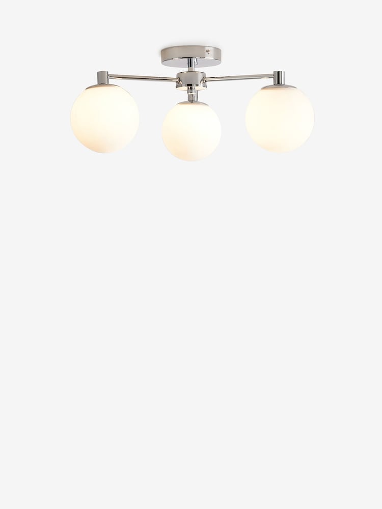 Chrome Pasadena 3 Light Flush Ceiling Light - Image 8 of 8