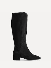 Linzi Black Rotate Wide Fit Stretch High Leg Boots With Low Block Heels - Image 2 of 5