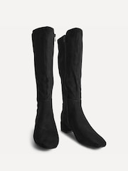 Linzi Black Rotate Wide Fit Stretch High Leg Boots With Low Block Heels - Image 3 of 5