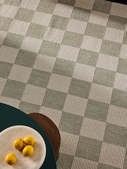 MADE.COM Green/White Juliette Woven Wool Rug - Image 4 of 5