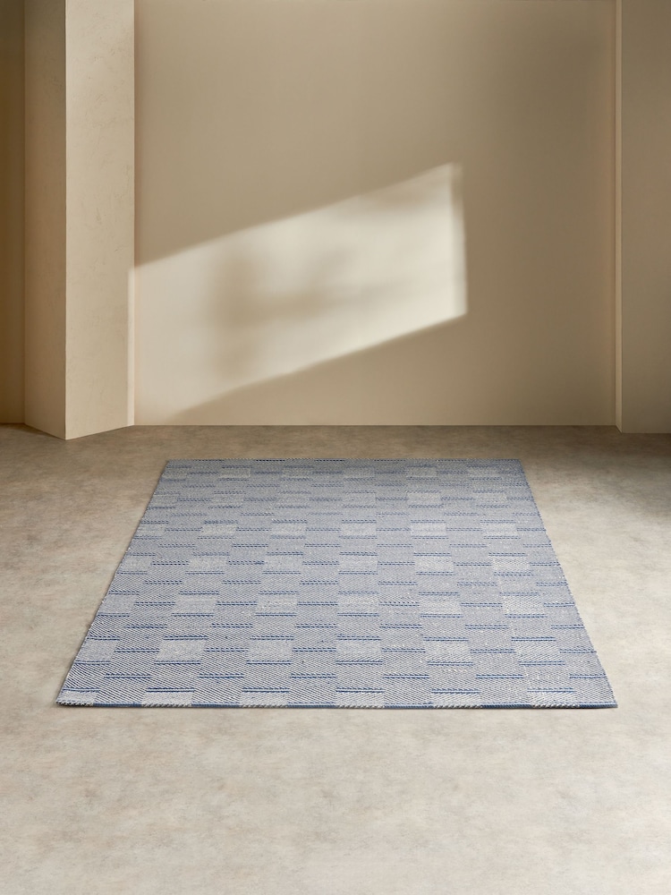 MADE.COM Blue Cowley Woven Wool Rug - Image 2 of 5