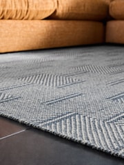 MADE.COM Blue Cowley Woven Wool Rug - Image 4 of 5