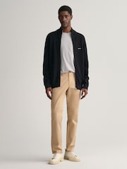 GANT Brown Slim Fit Cotton Twill Chino Trousers - Image 3 of 5