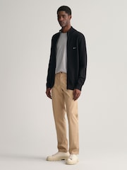 GANT Brown Slim Fit Cotton Twill Chino Trousers - Image 4 of 5