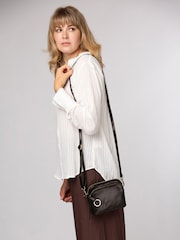 Conkca Black 'Jay' Leather Cross-Body Bag - Image 1 of 6