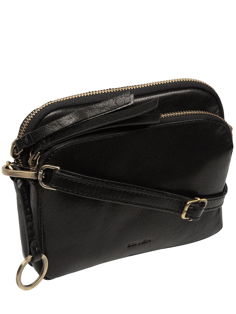 Conkca Black 'Jay' Leather Cross-Body Bag - Image 6 of 6
