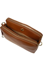Conkca Tan Brown 'Robin' Leather Cross-Body Bag - Image 3 of 5