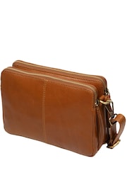 Conkca Tan Brown 'Robin' Leather Cross-Body Bag - Image 4 of 5
