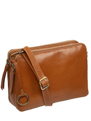 Conkca Tan Brown 'Robin' Leather Cross-Body Bag - Image 5 of 5