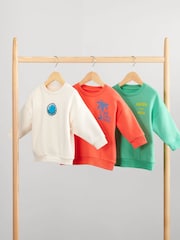 Ecru White Smile Oversized Printed 100% Cotton Sweatshirt (3mths-7yrs) - Image 4 of 4