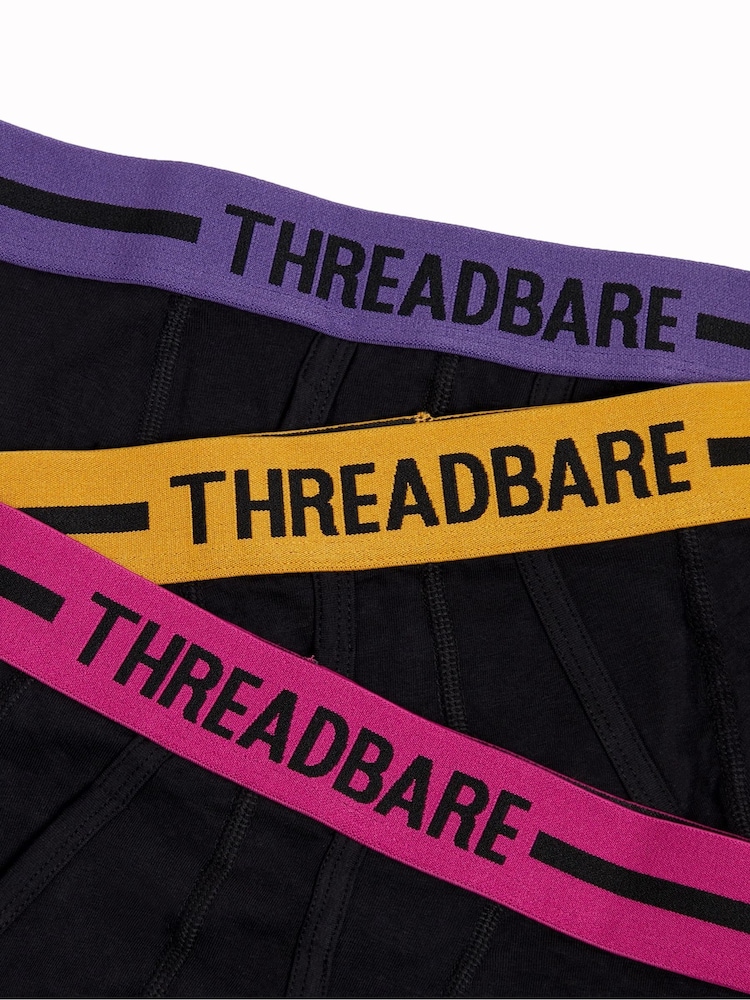 Baya/negro - Pack de 3 calzoncillos ajustados de Threadbare - Imagen 5 de 5