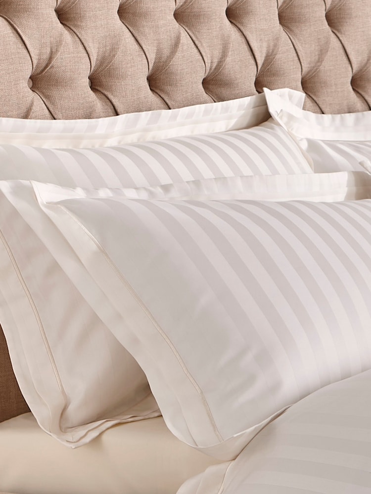 Laura Ashley Set of 2 Cream Shalford 400 Thread Count 100% Cotton Pillowcases - Image 1 of 5 Laura Ashley Set of 2 Cream Shalford 400 Thread Count 100% Cotton Pillowcases - Image 1 of 5
