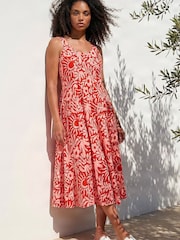 Roman Natural Abstract Print Midi Dress - Image 2 of 4