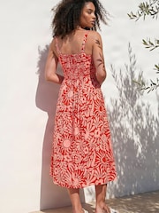 Roman Natural Abstract Print Midi Dress - Image 3 of 4