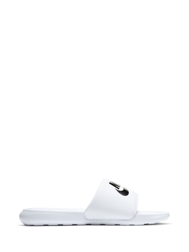 Nike White/Black Victori One Sliders - Image 2 of 8