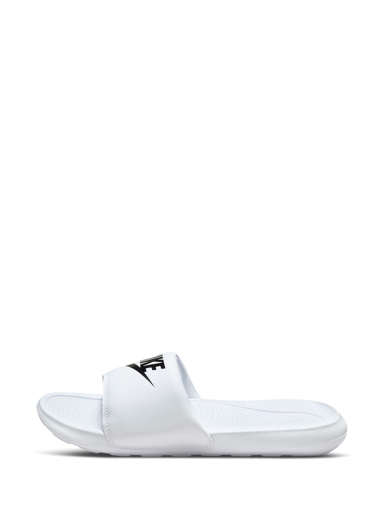 Nike White/Black Victori One Sliders - Image 5 of 8