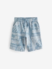 Blue 100% Cotton Bandana Print Jersey Shorts (3-16yrs) - Image 1 of 3