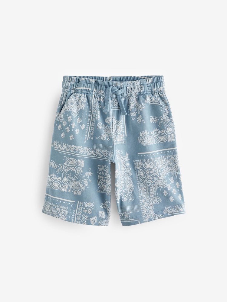 Blue 100% Cotton Bandana Print Jersey Shorts (3-16yrs) - Image 1 of 3
