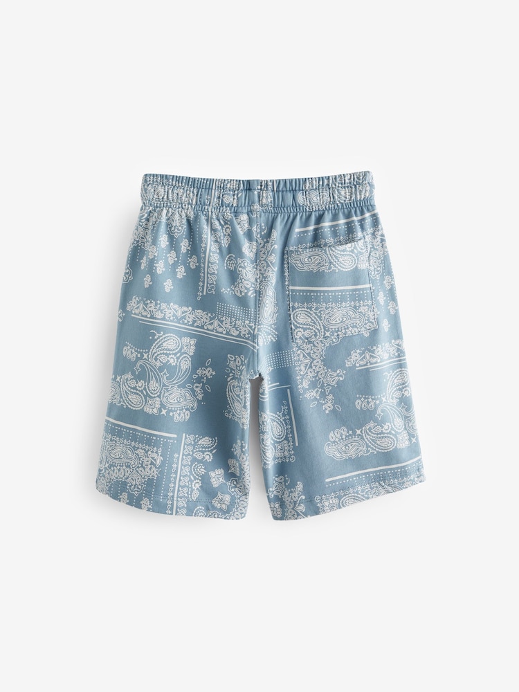 Blue 100% Cotton Bandana Print Jersey Shorts (3-16yrs) - Image 2 of 3