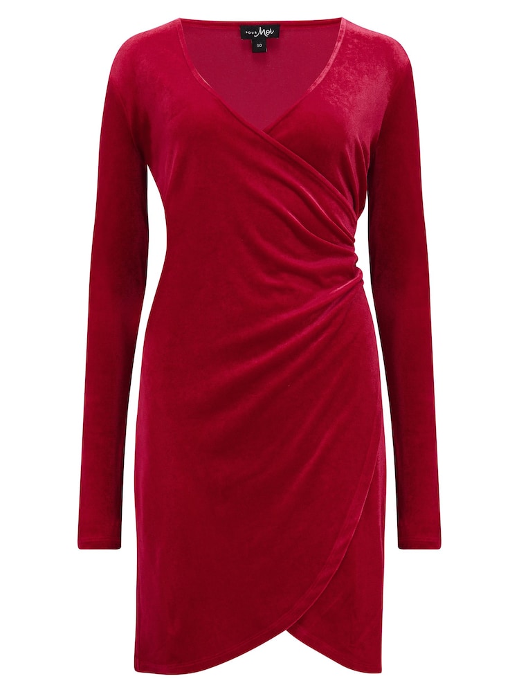 Rouge - Robe moulante Pour Moi Fuller Suki avec buste en velours - Image 3 of 4