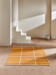 MADE.COM Ochre Yellow Elsmore Reversible Woven Cotton Rug - Image 2 of 8