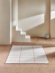 MADE.COM Ochre Yellow Elsmore Reversible Woven Cotton Rug - Image 3 of 8