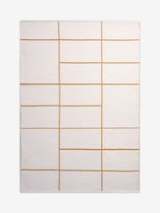MADE.COM Ochre Yellow Elsmore Reversible Woven Cotton Rug - Image 8 of 8
