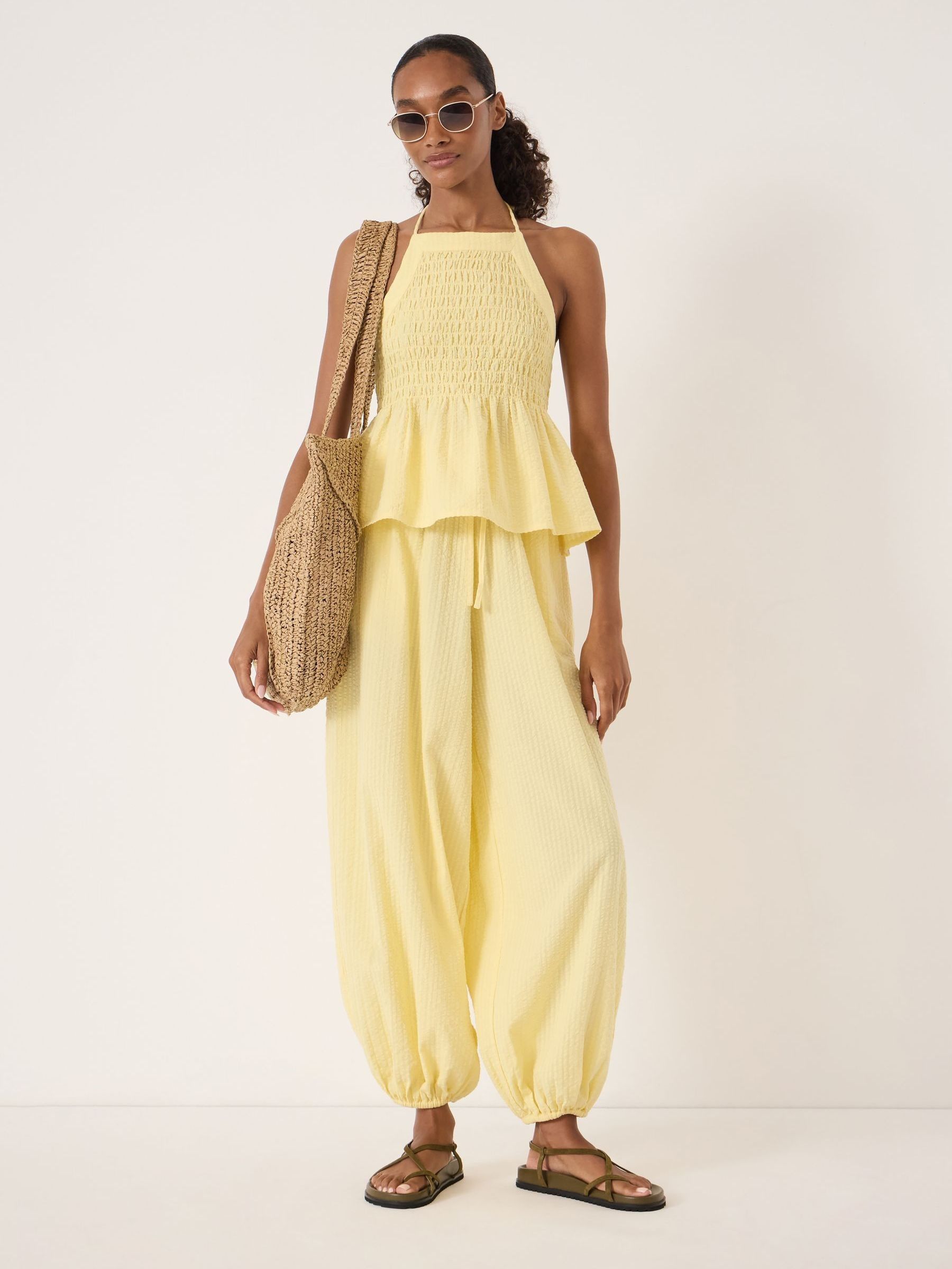 Buy Hush Yellow Seersucker Beach Top from Next USA