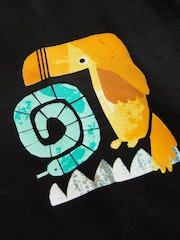 Black/White Back Print 100% Cotton Short Sleeve T-Shirt (3mths-7yrs) - Image 6 of 6