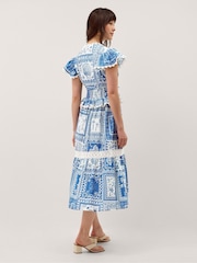 Monsoon Blue Soleil Print Midi Dress - Image 2 of 4