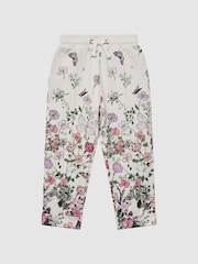 Reiss Pink Print Kemi 9-12 yrs Floral Print Drawstring Joggers - Image 2 of 6