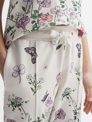 Reiss Pink Print Kemi 9-12 yrs Floral Print Drawstring Joggers - Image 4 of 6
