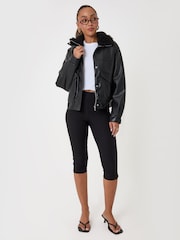 Threadbare Faux Leather Fur Collar Jacket - Imagen 3 de 5
