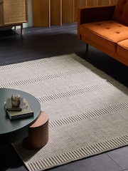 MADE.COM Grey/Blue Atwell Woven Wool Rich Rug - Image 1 of 5