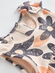 Orange Floral Baby Vest Rompers 3 Pack - Image 5 of 11