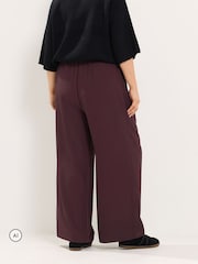 Yours Curve Red Wide Leg Trousers - Image 3 of 6