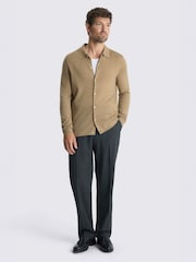 MOSS Camel Brown Merino-Blend Shirt - Image 3 of 3