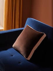 MADE.COM Brown Petra Cotton Velvet Boxy Cushion - Image 1 of 3