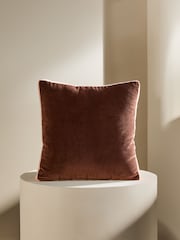 MADE.COM Brown Petra Cotton Velvet Boxy Cushion - Image 3 of 3