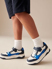 Blue White Elastic Lace Trainers - Image 1 of 8
