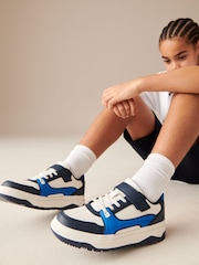 Blue White Elastic Lace Trainers - Image 2 of 8