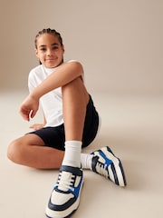 Blue White Elastic Lace Trainers - Image 3 of 8