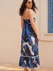 Roman Blue Abstract Ric Rac Maxi Dress - Image 3 of 4